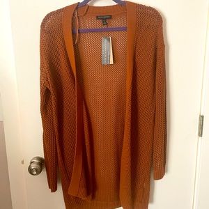 Banana Republic - Mid length, rust colored loose knit cardigan